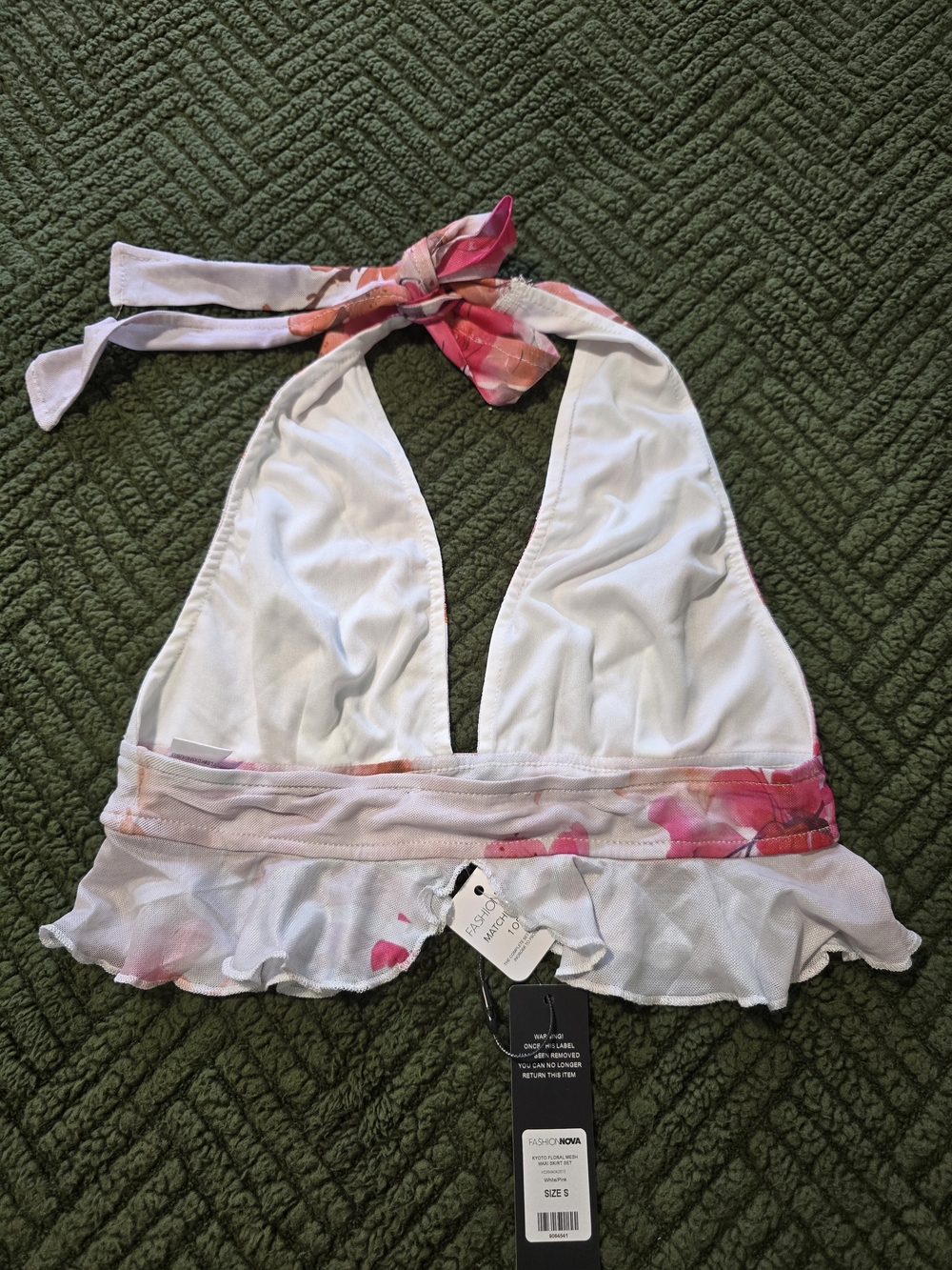 Fashion Nova Kyoto Floral Mesh Maxi Skirt Set - White & Pink Size Small Romantic - Picture 4 of 12